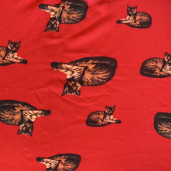 Mod Cloth lapel collar Kitty Cat sleeveless blouse - Picture 12 of 12